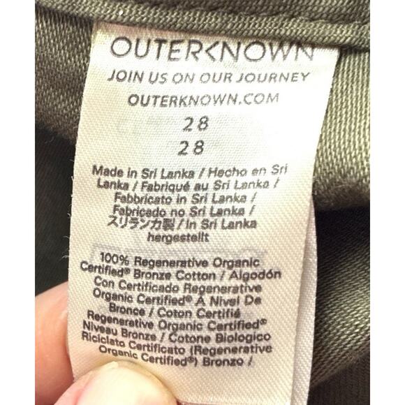 NWT Outerknown Sz 28 Olive Green Utility Military Organic Ctn Wide Leg Pockets - Picture 6 of 12